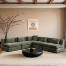  Meridian Stellar 114" Green Chenille Fabric Upholstered 5 pc Modular Sectional IMAGE 2
