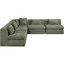  Manufacturer Color_Green -- Stellar 114" Green Chenille Fabric Upholstered 5 pc Modular Sectional IMAGE 4