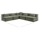  Manufacturer Color_Green -- Stellar 114" Green Chenille Fabric Upholstered 5 pc Modular Sectional IMAGE 8