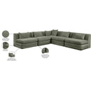  Manufacturer Color_Green -- Stellar 114" Green Chenille Fabric Upholstered 5 pc Modular Sectional IMAGE 9