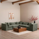  Manufacturer Color_Green -- Stellar 114" Green Chenille Fabric Upholstered 5 pc Modular Sectional IMAGE 2