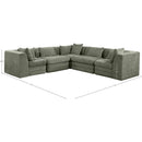  Manufacturer Color_Green -- Stellar 114" Green Chenille Fabric Upholstered 5 pc Modular Sectional IMAGE 8
