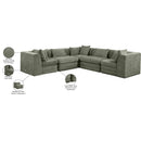  Manufacturer Color_Green -- Stellar 114" Green Chenille Fabric Upholstered 5 pc Modular Sectional IMAGE 9