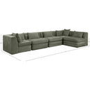  Manufacturer Color_Green -- Stellar 152" Green Chenille Fabric Upholstered 5 pc Modular Sectional IMAGE 11