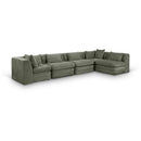 Manufacturer Color_Green -- Stellar 152" Green Chenille Fabric Upholstered 5 pc Modular Sectional IMAGE 1