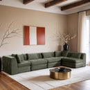  Manufacturer Color_Green -- Stellar 152" Green Chenille Fabric Upholstered 5 pc Modular Sectional IMAGE 2