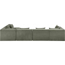  Manufacturer Color_Green -- Stellar 152" Green Chenille Fabric Upholstered 5 pc Modular Sectional IMAGE 3