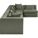  Manufacturer Color_Green -- Stellar 152" Green Chenille Fabric Upholstered 5 pc Modular Sectional IMAGE 4