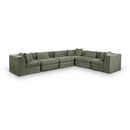  Manufacturer Color_Green -- Stellar 152" Green Chenille Fabric Upholstered 6 pc Modular Sectional IMAGE 1