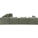  Meridian Stellar 152" Green Chenille Fabric Upholstered 6 pc Modular Sectional IMAGE 3