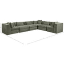 Manufacturer Color_Green -- Stellar 152" Green Chenille Fabric Upholstered 6 pc Modular Sectional IMAGE 8