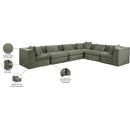  Meridian Stellar 152" Green Chenille Fabric Upholstered 6 pc Modular Sectional IMAGE 9