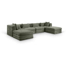  Manufacturer Color_Green -- Stellar 152" Green Chenille Fabric Upholstered 6 pc Modular Sectional IMAGE 1