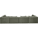  Manufacturer Color_Green -- Stellar 152" Green Chenille Fabric Upholstered 6 pc Modular Sectional IMAGE 3
