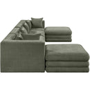 Manufacturer Color_Green -- Stellar 152" Green Chenille Fabric Upholstered 6 pc Modular Sectional IMAGE 4
