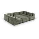  Manufacturer Color_Green -- Stellar 114" Green Chenille Fabric Upholstered 6 pc Modular Sectional IMAGE 1
