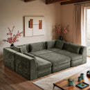  Manufacturer Color_Green -- Stellar 114" Green Chenille Fabric Upholstered 6 pc Modular Sectional IMAGE 2