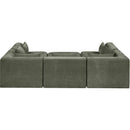  Manufacturer Color_Green -- Stellar 114" Green Chenille Fabric Upholstered 6 pc Modular Sectional IMAGE 3