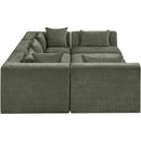  Manufacturer Color_Green -- Stellar 114" Green Chenille Fabric Upholstered 6 pc Modular Sectional IMAGE 4