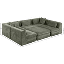  Manufacturer Color_Green -- Stellar 114" Green Chenille Fabric Upholstered 6 pc Modular Sectional IMAGE 8