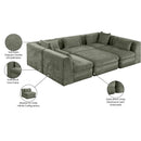  Manufacturer Color_Green -- Stellar 114" Green Chenille Fabric Upholstered 6 pc Modular Sectional IMAGE 9