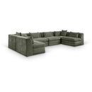  Manufacturer Color_Green -- Stellar 152" Green Chenille Fabric Upholstered 6 pc Modular Sectional IMAGE 1