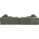  Meridian Stellar 152" Green Chenille Fabric Upholstered 6 pc Modular Sectional IMAGE 3