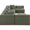  Manufacturer Color_Green -- Stellar 152" Green Chenille Fabric Upholstered 6 pc Modular Sectional IMAGE 4