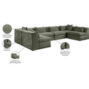  Manufacturer Color_Green -- Stellar 152" Green Chenille Fabric Upholstered 6 pc Modular Sectional IMAGE 9