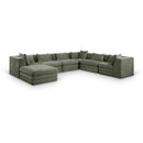  Manufacturer Color_Green -- Stellar 152" Green Chenille Fabric Upholstered 7 pc Modular Sectional IMAGE 1