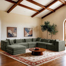  Manufacturer Color_Green -- Stellar 152" Green Chenille Fabric Upholstered 7 pc Modular Sectional IMAGE 2