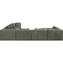  Meridian Stellar 152" Green Chenille Fabric Upholstered 7 pc Modular Sectional IMAGE 3