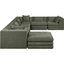  Manufacturer Color_Green -- Stellar 152" Green Chenille Fabric Upholstered 7 pc Modular Sectional IMAGE 4