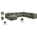  Manufacturer Color_Green -- Stellar 152" Green Chenille Fabric Upholstered 7 pc Modular Sectional IMAGE 9