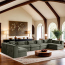 Manufacturer Color_Green -- Stellar 190" Green Chenille Fabric Upholstered 7 pc Modular Sectional IMAGE 2