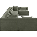  Manufacturer Color_Green -- Stellar 190" Green Chenille Fabric Upholstered 7 pc Modular Sectional IMAGE 4