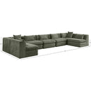  Manufacturer Color_Green -- Stellar 190" Green Chenille Fabric Upholstered 7 pc Modular Sectional IMAGE 8