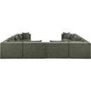  Manufacturer Color_Green -- Stellar 152" Green Chenille Fabric Upholstered 8 pc Modular Sectional IMAGE 3
