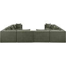  Meridian Stellar 152" Green Chenille Fabric Upholstered 8 pc Modular Sectional IMAGE 3