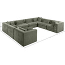  Manufacturer Color_Green -- Stellar 152" Green Chenille Fabric Upholstered 8 pc Modular Sectional IMAGE 8