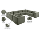  Manufacturer Color_Green -- Stellar 152" Green Chenille Fabric Upholstered 8 pc Modular Sectional IMAGE 9