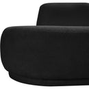 Manufacturer Color_Black -- Argyle Black Teddy Fabric Upholstered Chaise Lounge / Loveseat IMAGE 11