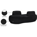  Manufacturer Color_Black -- Argyle Black Teddy Fabric Upholstered Chaise Lounge / Loveseat IMAGE 14