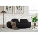  Manufacturer Color_Black -- Argyle Black Teddy Fabric Upholstered Chaise Lounge / Loveseat IMAGE 2