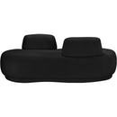  Manufacturer Color_Black -- Argyle Black Teddy Fabric Upholstered Chaise Lounge / Loveseat IMAGE 3