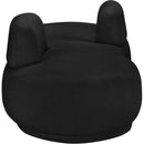 Manufacturer Color_Black -- Argyle Black Teddy Fabric Upholstered Chaise Lounge / Loveseat IMAGE 4