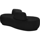  Manufacturer Color_Black -- Argyle Black Teddy Fabric Upholstered Chaise Lounge / Loveseat IMAGE 5