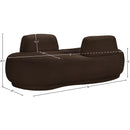  Manufacturer Color_Brown -- Argyle Brown Teddy Fabric Upholstered Chaise Lounge / Loveseat IMAGE 13