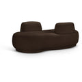  Manufacturer Color_Brown -- Argyle Brown Teddy Fabric Upholstered Chaise Lounge / Loveseat IMAGE 1