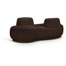  Manufacturer Color_Brown -- Argyle Brown Teddy Fabric Upholstered Chaise Lounge / Loveseat IMAGE 1